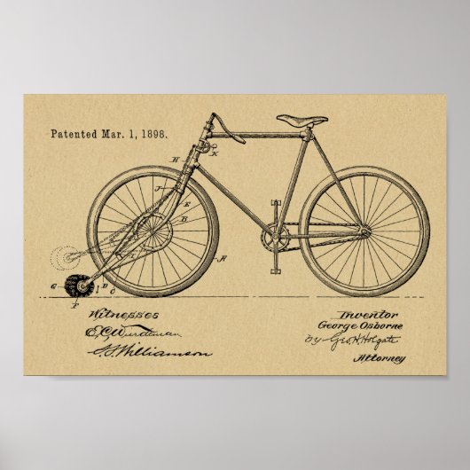 1898  brochure over fietspatroon — Kunstafdrukken Poster (Voorkant)