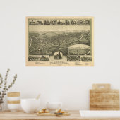 1898 Clarksburg, WV Bird's Eye Panoramic Map Poster (Keuken)
