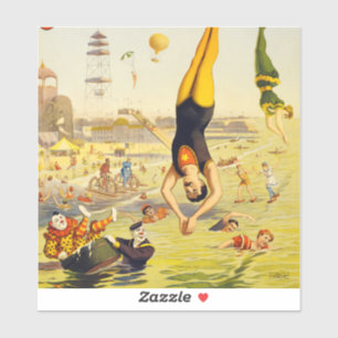 1898 Coney Island Reclameposter voor een freakshow Sticker
