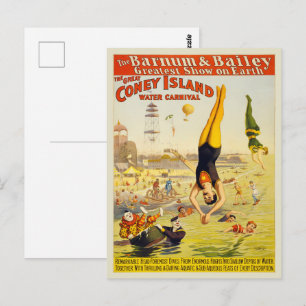 1898 Coney Island Sideshow Poster Briefkaart