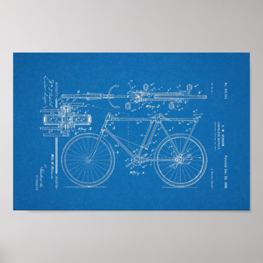 1898 , draailoze fietspataderafdrukken poster (Voorkant)