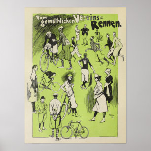 1898  fietsclub, oerstations en kunstwerk, Poster