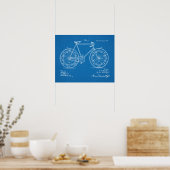 1898  fietspad met blauwdruk voor patenten poster (Keuken)