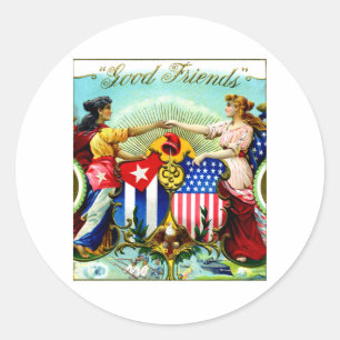 1898 Goede Vrienden Cigars Ronde Sticker