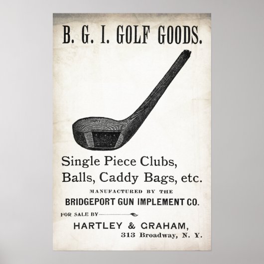1898 Golf-reclame - Afdrukken Poster (Voorkant)