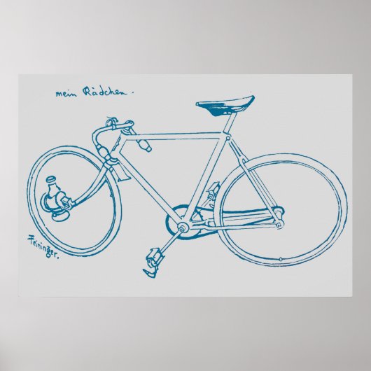 1898  illustratie van fietsen en kunstwerk Poster (Voorkant)