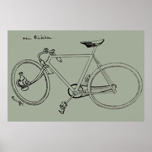 1898  illustratie van fietsen en kunstwerk Poster (Voorkant)
