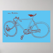 1898  illustratie van fietsen en kunstwerk Poster (Voorkant)