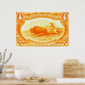 1898 Indische jachtbuffelstempel Poster (Keuken)