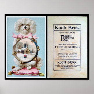 1898, Kleding, Hond, Adverteren,  Poster