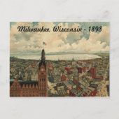 1898 Milwaukee, WI Birds Eye Uitzicht Briefkaart! Briefkaart (Voorkant)