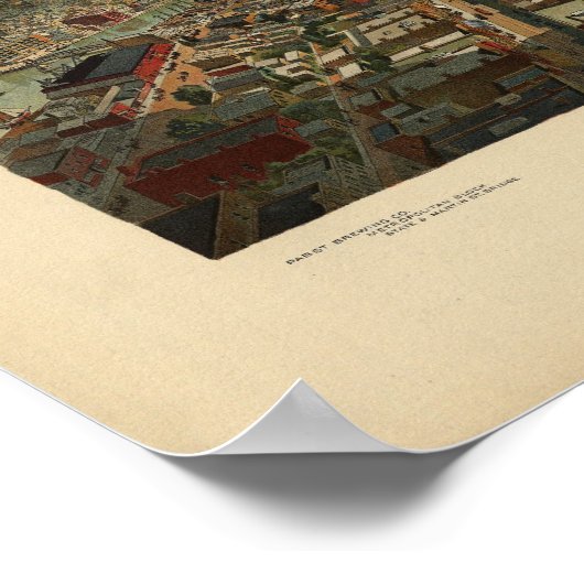 1898 Milwaukee, WI Birds Eye Uitzicht Panoramic Ma Poster (Hoek)