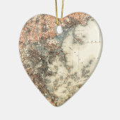 1898 Topografische kaart van Massachusetts uit Bos Keramisch Ornament (Links)