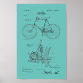 1898 Vintage Bicycle Patent Print Customize (Voorkant)