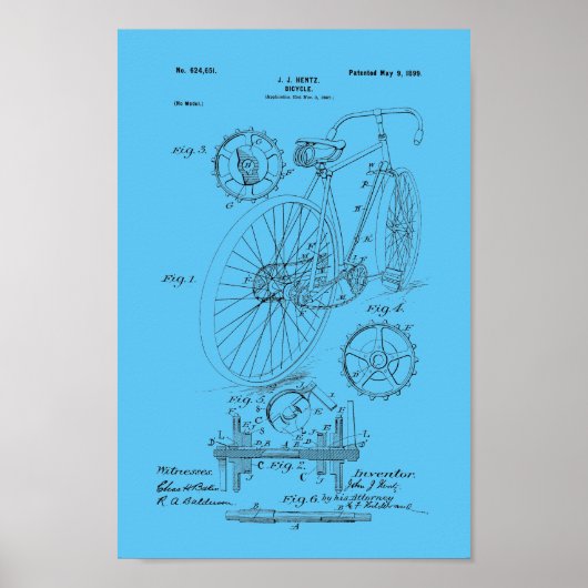 1899  afdrukken van fietspatronen aanpassen poster (Voorkant)
