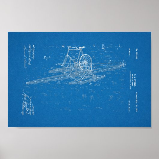 1899 blauwdruk voor fietspatronen poster (Voorkant)