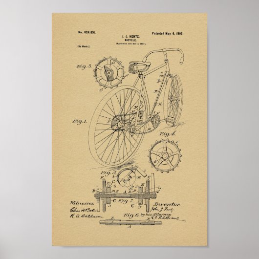 1899 brochure met fietspatroon poster (Voorkant)