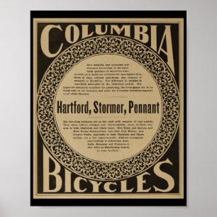 1899  Columbia fietsen en kunstPoster Poster