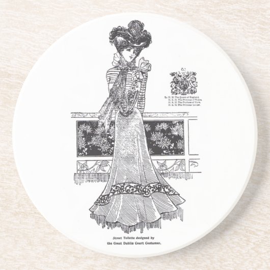 1899 Dublin Simple &  Street Costume Zandsteen Onderzetter (Voorkant)