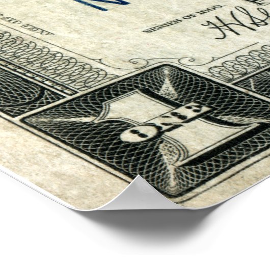 1899 Eén Amerikaanse dollar zilver-certificaat Poster (Hoek)