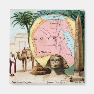 1899 Egyptische handelskaart Magneet