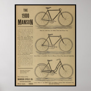1899  fietsenmagazijn en kunstwerk Poster