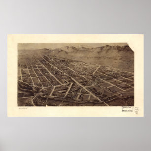 1899 Fort Collins, CO Birds Eye Uitzicht Panoramic Poster