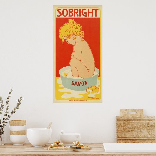  1899 Franse zeep adverteren Poster (Keuken)