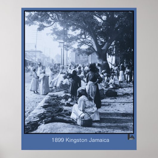 1899 Kingston Jamaica Market Poster (Voorkant)