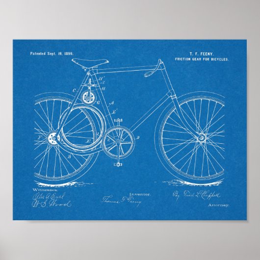 1899 - Kunsttekenafdrukken voor fietspatroon Poster (Voorkant)