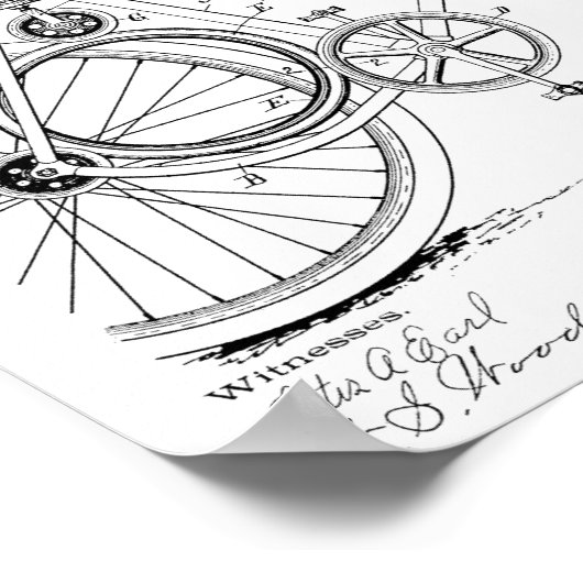 1899 - Kunsttekenafdrukken voor fietspatroon Poster (Hoek)