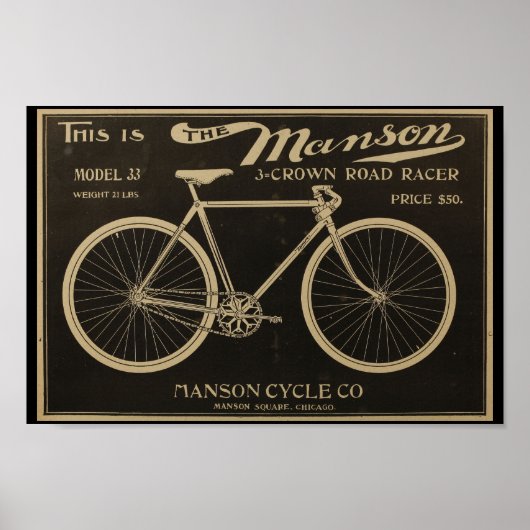 1899  Manson-fiets en kunstwerk Poster (Voorkant)