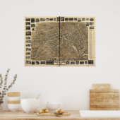 1899 Morristown, NJ Birds Eye Uitzicht Panoramic M Poster (Keuken)