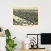 1899 Moundsville, WV Bird's Eye Uitzicht Panoramic Poster (Thuiskantoor)