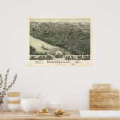 1899 Moundsville, WV Bird's Eye Uitzicht Panoramic Poster (Keuken)