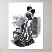 1899 Victoriaans Dame in de Evening Gown Poster (Voorkant)