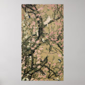 18.桃 小 図, 若 Peach Blossom & Small Birds, Jakuchüu Poster (Voorkant)