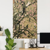 18.桃 小 図, 若 Peach Blossom & Small Birds, Jakuchüu Poster (Thuiskantoor)