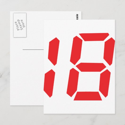 18 18-inch digitale wekker briefkaart (Voorkant / Achterkant)