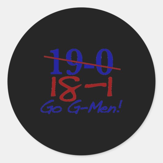 18 1 Go G Men  Ronde Sticker (Voorkant)