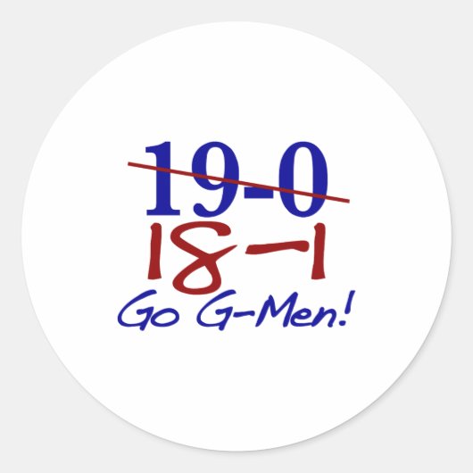 18 1 Go G Men  Ronde Sticker (Voorkant)