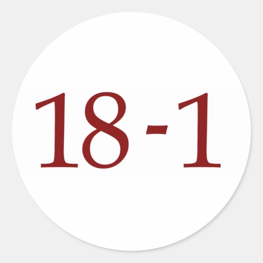 18-1 RONDE STICKER (Voorkant)