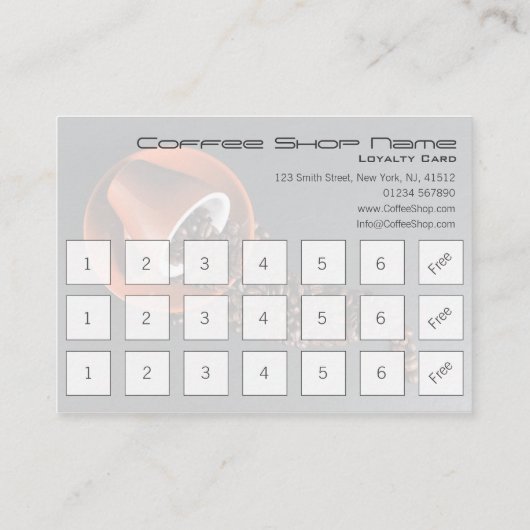 18 + 3 Matching Koffee Shop Loyalty Stamp Card (Achterkant)