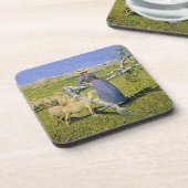 18.92 uur in de Alpen (olie op doek) Onderzetter (Linkerzijde)