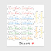 18 Aangepaste moderne 8/9 letters naam woord helde Sticker (Vel)