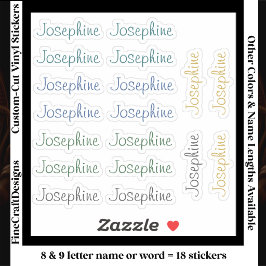18 Aangepaste moderne 8/9 letters naam woord neutr Sticker
