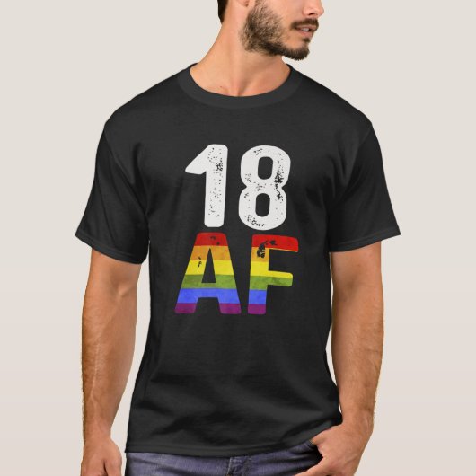 18 AF 18e verjaardag 2003 LGBT T-shirt Bday voor M (Voorkant)