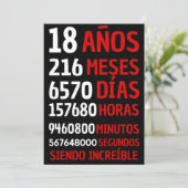 18 AÑOS SIENDO INCREIBLE: REGALO DE CUMPLEAÑOS IN KAART (Staand voorkant)