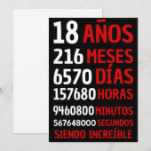 18 AÑOS SIENDO INCREIBLE: REGALO DE CUMPLEAÑOS IN KAART (Voorkant / Achterkant)