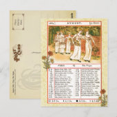 18 augustus 1884 Almanac. Virgo, de maagd Briefkaart (Voorkant / Achterkant)
